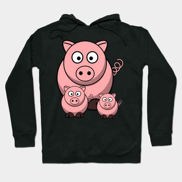 Mamma and Baby Pigs 2 Hoodie by longford